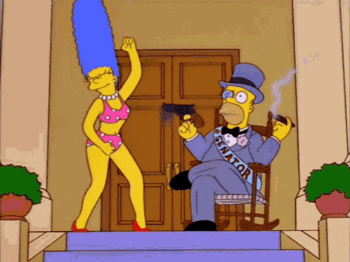 Homer Simpson Robbed The Quick E Mart GIF