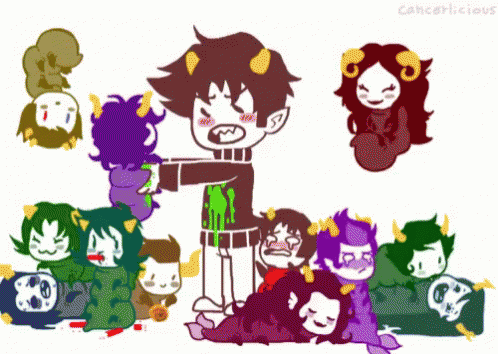 Homestuck Characters GIF. This 498 x 354 animated GIF is part of our homestuck eyebrow wiggle collection. Related themes include vomit. View the original…
