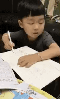 Homework Kid GIF. This 202 x 330 animated GIF is part of our terminaste los deberes collection. Related themes include sleepy, tired. Created by Vanlyden…