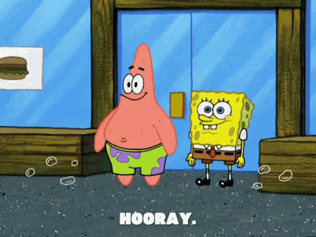 Hooray Sponge Bob GIF