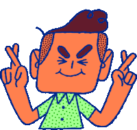 Hopeful Chip Crosses His Fingers Sticker