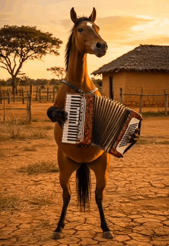 Horse Horse Accordion GIF