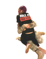 Hugging Happily Sticker