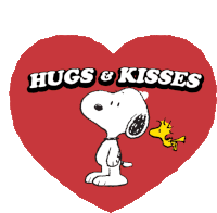 Hugs And Kisses Snoopy Sticker