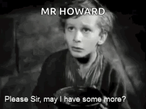 Hungry Please Sir May I Have Some More GIF. This 300 x 224 animated GIF is part of our oliver twist please sir collection. Related themes include hungry…