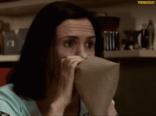 Hyperventilate Paper Bag GIF. This 498 x 373 animated GIF is part of our breathing in bag collection. Related themes include deep breath, excited. Created…