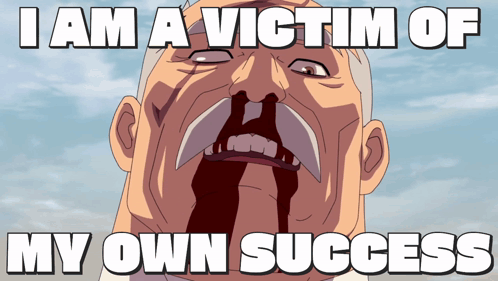 I Am A Victim Of My Own Success Conquest GIF. This 498 x 281 animated GIF is part of our i am invincible collection. Related themes include blood…