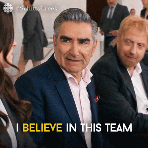 I Believe In This Team Johnny GIF. This 498 x 498 animated GIF is part of our go team collection. Related themes include schitts creek. Created by…