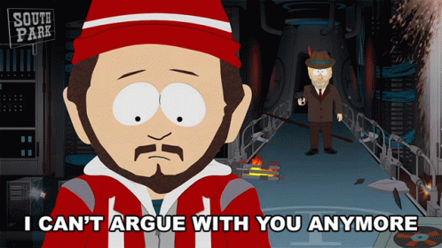I Cant Argue With You Anymore South Park GIF. This 498 x 280 animated GIF is part of our i award you no points collection. Created by southpark. View the…