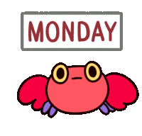 I Hate Mondays Crabby Crab Sticker