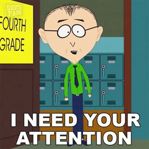 I Need Your Attention Mr Mackey GIF. This 498 x 498 animated GIF is part of our thanks for your attention collection. Related themes include everyone…