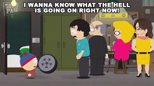I Wanna Know What The Hell Is Going On Right Now Stan Marsh GIF. This 498 x 280 animated GIF is part of our south park caitlyn jenner collection. Related…