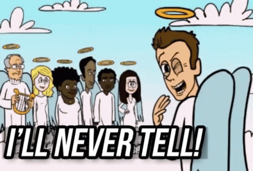 I'Ll Never Tell! GIF. This 498 x 337 animated GIF is part of our ill never tell collection. Related themes include angel. View the original animation, share…