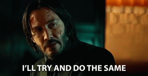 Ill Try And Do The Same Keanu Reeves GIF. This 498 x 259 animated GIF is part of our john wick dog collection. Related themes include john wick. Created by…