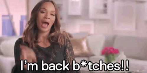 Im Back GIF. This 498 x 249 animated GIF is part of our im back bitches collection. Created by HeatherAdams. View the original animation, share it, or…