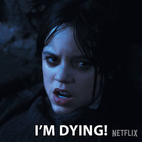 Im Dying Wednesday Addams GIF