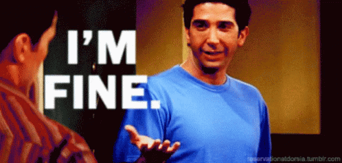 Im Fine GIF. This 498 x 238 animated GIF is part of our ross im fine collection. Created by lillybug2020. View the original animation, share it, or browse…