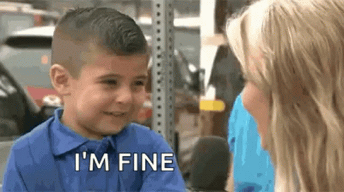 Im Fine Little Boy GIF. This 498 x 278 animated GIF is part of our laughing then crying collection. Related themes include crying, im fine. Created by…