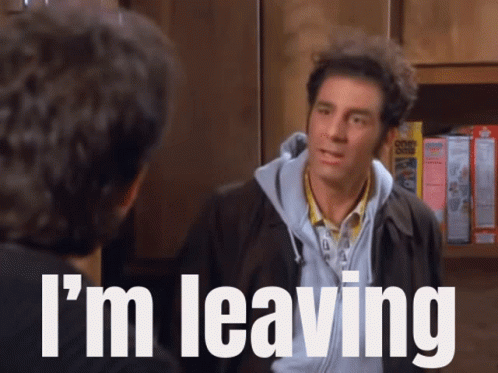 Im Leaving Kramer GIF. This 498 x 373 animated GIF is part of our kramer im out collection. Related themes include done, seinfeld. Created by heisenburger…