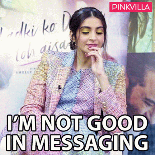 Im Not Good In Messaging Bad At Messaging GIF. This 498 x 498 animated GIF is part of our messenger typing collection. Created by Pinkvilla. View the…