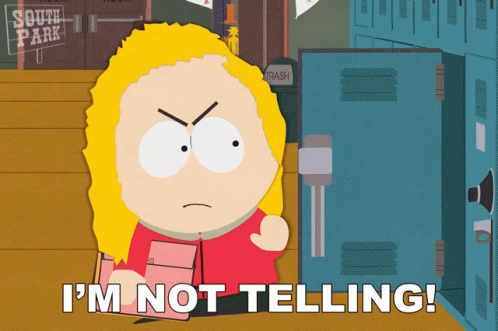 Im Not Telling Bebe Stevens GIF. This 498 x 331 animated GIF is part of our ill never tell collection. Created by southpark. View the original animation…