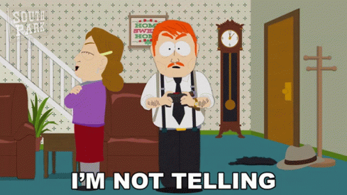 Im Not Telling Harrison Yates GIF. This 498 x 280 animated GIF is part of our ill never tell collection. Created by southpark. View the original animation…