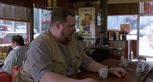 "I'M Stayin'... I'M Finishing My Coffee" GIF