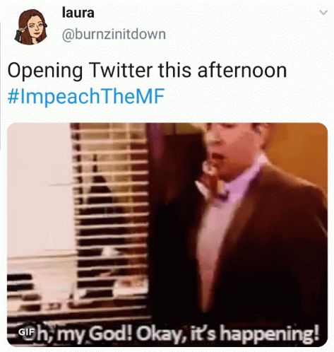 Impeachment Trump GIF. This 473 x 498 animated GIF is part of our the office its happening collection. Related themes include michael scott, the office…