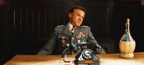 Inglourious Basterds Christoph Waltz GIF. This 498 x 227 animated GIF is part of our hans landa collection. Related themes include shrug. Created by…