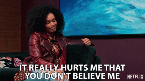 It Really Hurts Me That You Dont Believe Me Queen Sono GIF. This 498 x 280 animated GIF is part of our i award you no points collection. Created by…