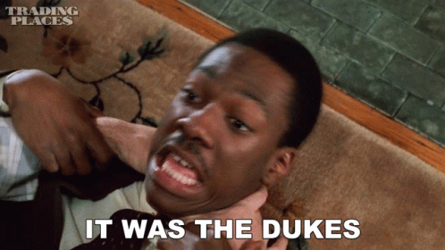 It Was The Dukes Billy Ray Valentine GIF. This 498 x 280 animated GIF is part of our trading places merry new year collection. Created by TradingPlaces…