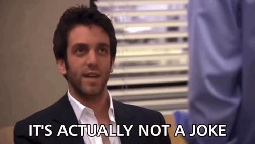 It'S Actually Not A Joke Ryan Bailey Howard GIF. This 498 x 281 animated GIF is part of our the office no collection. Related themes include the office…