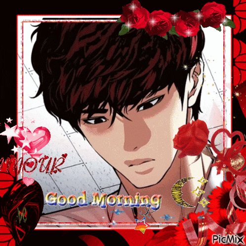James Lee Jihoon I Love You Good Morning Roses Love Lookism GIF