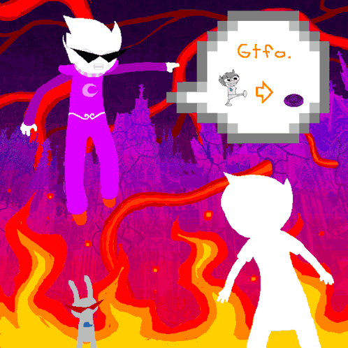 Jane Crocker Dirk Strider GIF. This 498 x 498 animated GIF is part of our lil sebastian collection. Related themes include escape, fire. Created by…