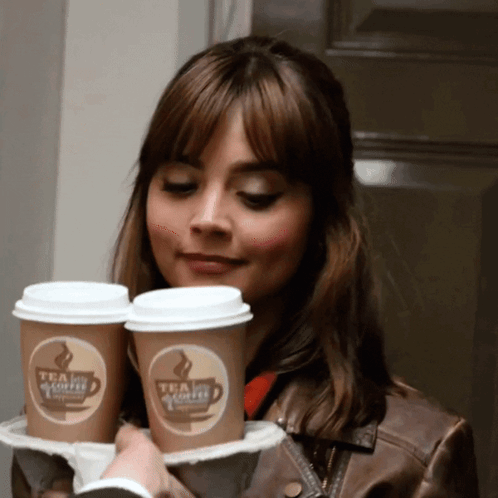 Jenna Coleman Doctor Who GIF. This 498 x 498 animated GIF is part of our jenna louise coleman collection. Related themes include beautiful, coffee, cute…