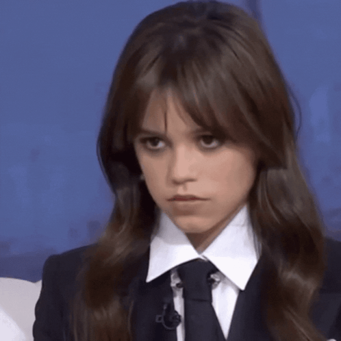 Jenna Ortega Light Skin Stare GIF