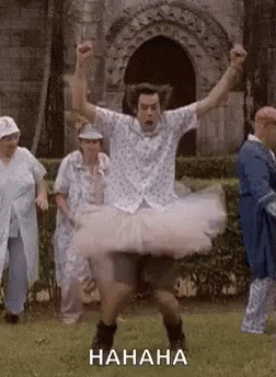 Jim Carrey Happy Dance GIF. This 252 x 344 animated GIF is part of our jim carrey tutu collection. Related themes include ballet, crazy, excited. Created by…