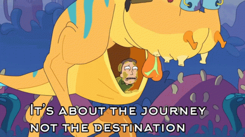 Journey Not Destination Journey GIF. This 498 x 280 animated GIF is part of our mr meeseeks existence is pain collection. Related themes include rick and…