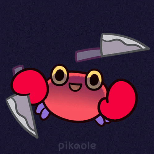 Juggling Knives Crabby Crab GIF