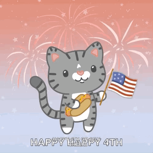 July4 America GIF. This 498 x 498 animated GIF is part of our 4th of july collection. Related themes include cat, happy fourth of july, holiday. Created by…