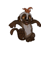 Jumping Monkey Cartoon Jumping Sticker