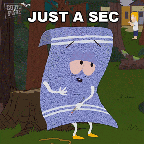 Just A Sec Towelie GIF. This 498 x 498 animated GIF is part of our towelie collection. Created by southpark. View the original animation, share it, or…