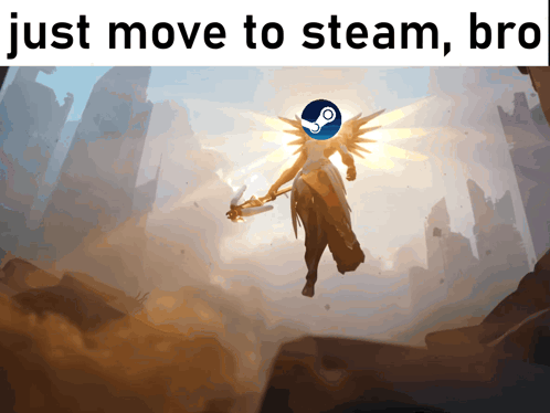 Just Move To Steam Bro Overwatch Meme GIF. This 498 x 374 animated GIF is part of our gabe newell collection. Created by ruegen. View the original…