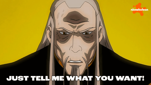Just Tell Me What You Want Azulon GIF. This 498 x 281 animated GIF is part of our my cabbages collection. Related themes include avatar the last airbender…