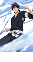 Kaigen Smiles Widely While Intrigued And Holding His Zanpakuto Sticker