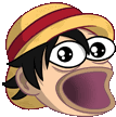 Kameto Wow Luffy Hat Sticker