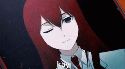 Kay Ok GIF. This 498 x 277 animated GIF is part of our makise kurisu collection. Related themes include ok, okay. Created by ComradeSad. View the original…