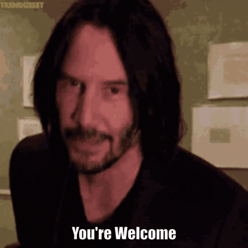 Keanu Reeves You'Re Welcome GIF