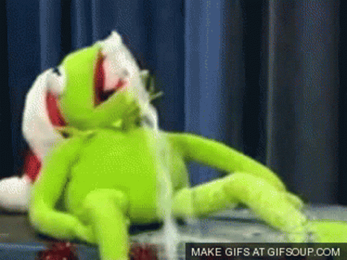 Kermit Learns How To Spit GIF