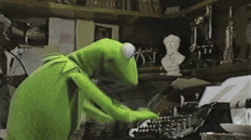 Kermit The Frog Typing GIF. This 498 x 278 animated GIF is part of our writing collection. Related themes include busy, kermit the frog, typing. Created by…